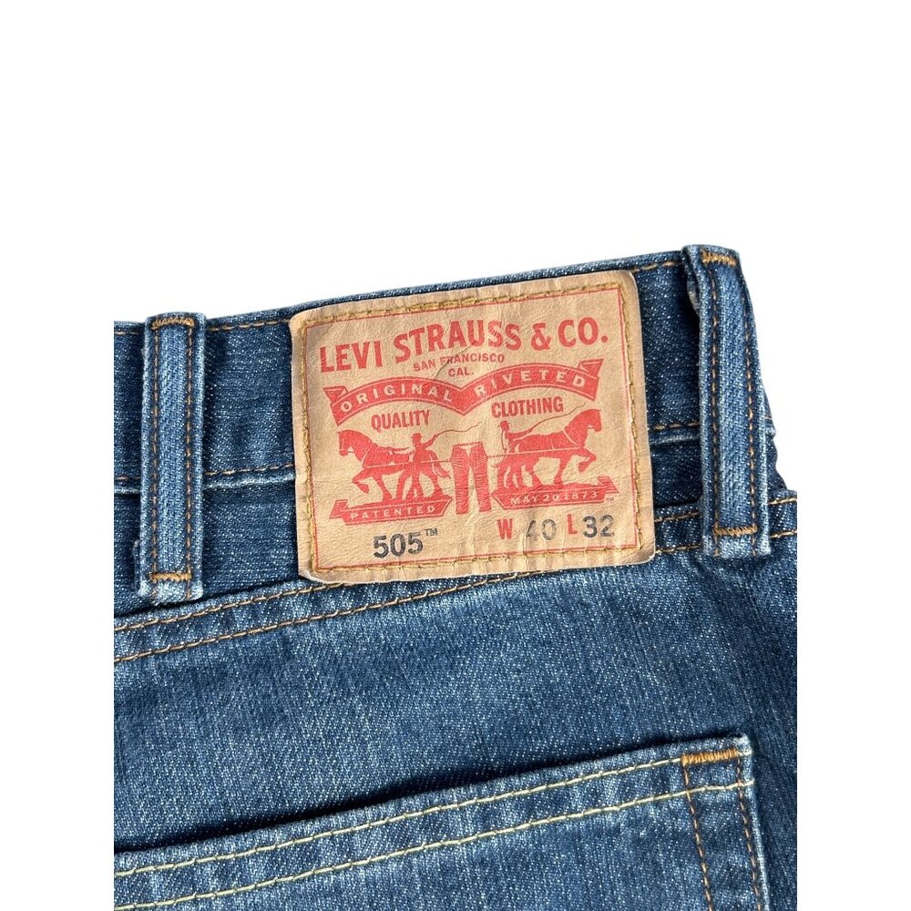 Levis 505 Original Fit Men's Jeans 40x32 Blue Denim Straight Leg 100% Cotton EUC - Picture 9 of 9